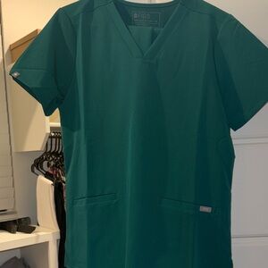 Figs Teal V-Neck Scrub Top With Matching Joggers
